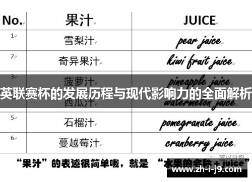 英联赛杯的发展历程与现代影响力的全面解析